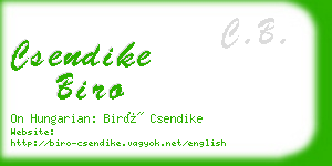 csendike biro business card